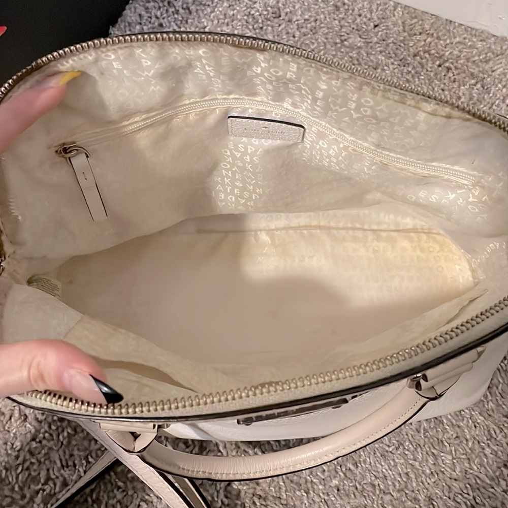 Kate Spade Satchel Purse White/Nude - Picture 6 of 7